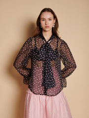 Black And Pink Spots Tops