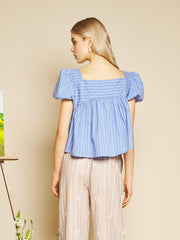 Washed Indigo Blue Tops
