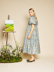 Leaf Green, Blue Floral Dresses