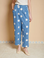 Washed Indigo Blue Trousers