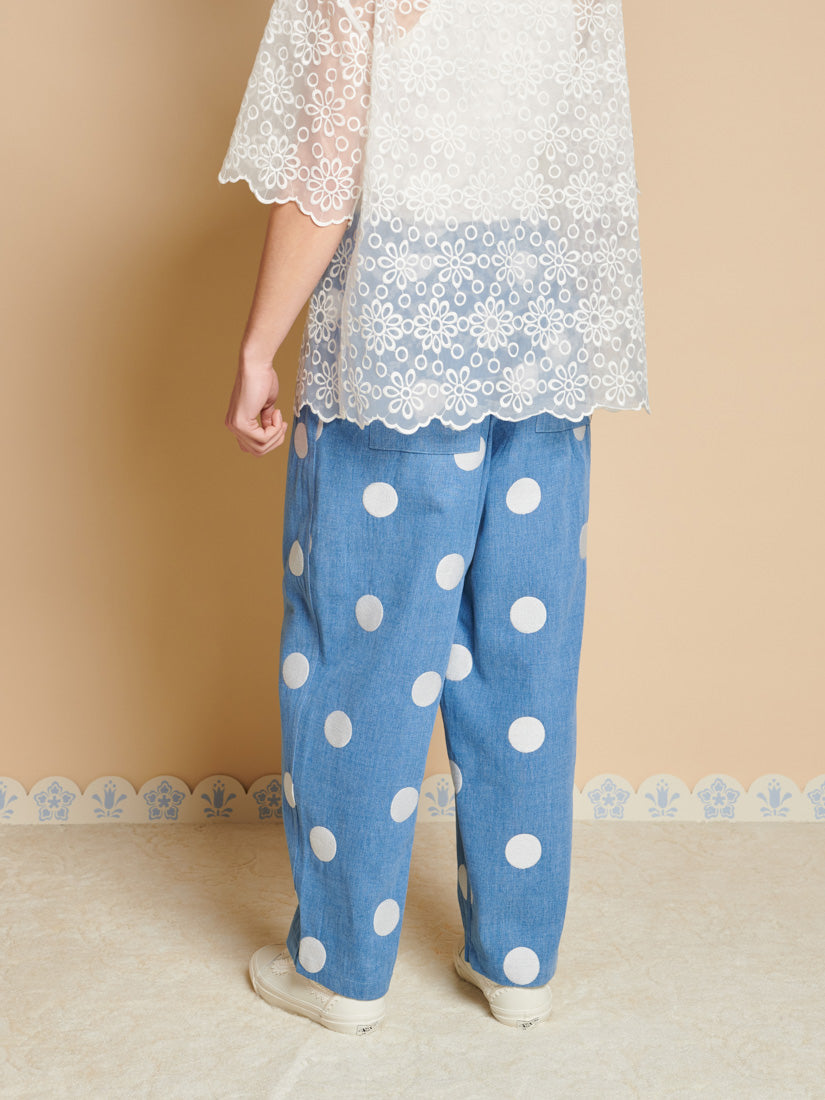Washed Indigo Blue Trousers