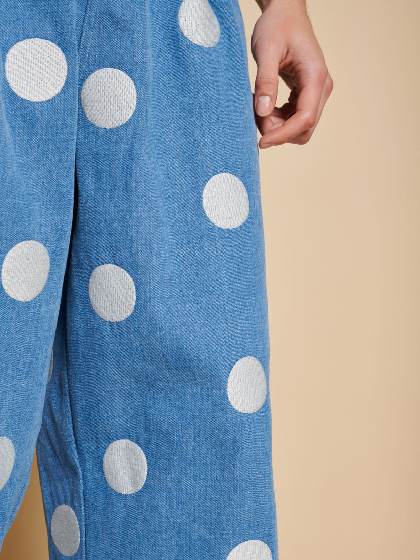 Washed Indigo Blue Trousers