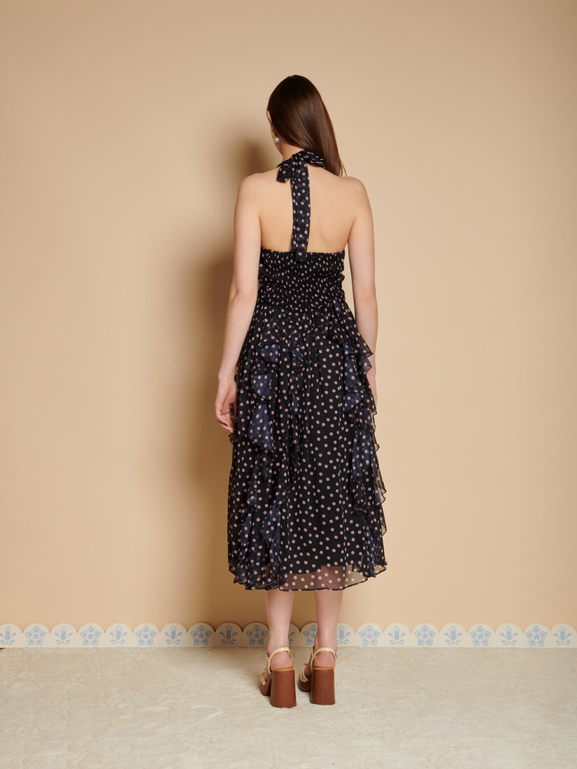 Black And Pink Spots Dresses