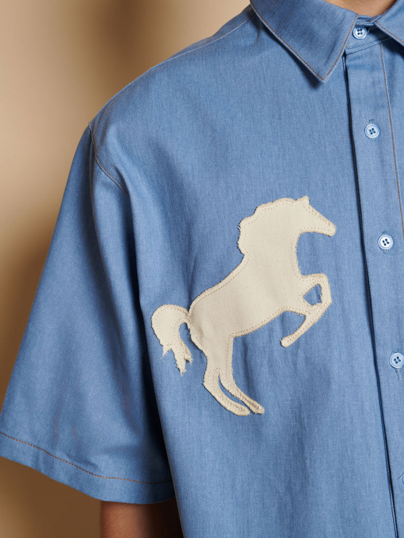 Chambray Blue Tops
