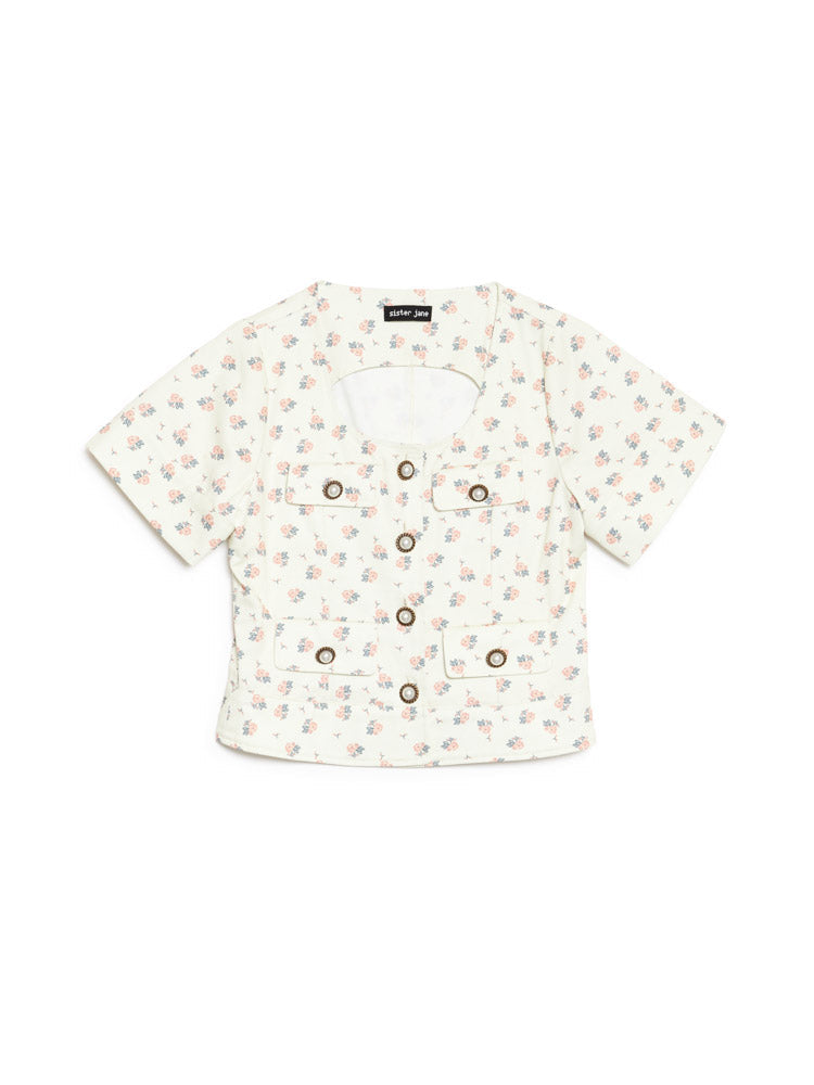 Cream Ditsy Tops