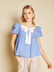 Washed Indigo Blue Tops