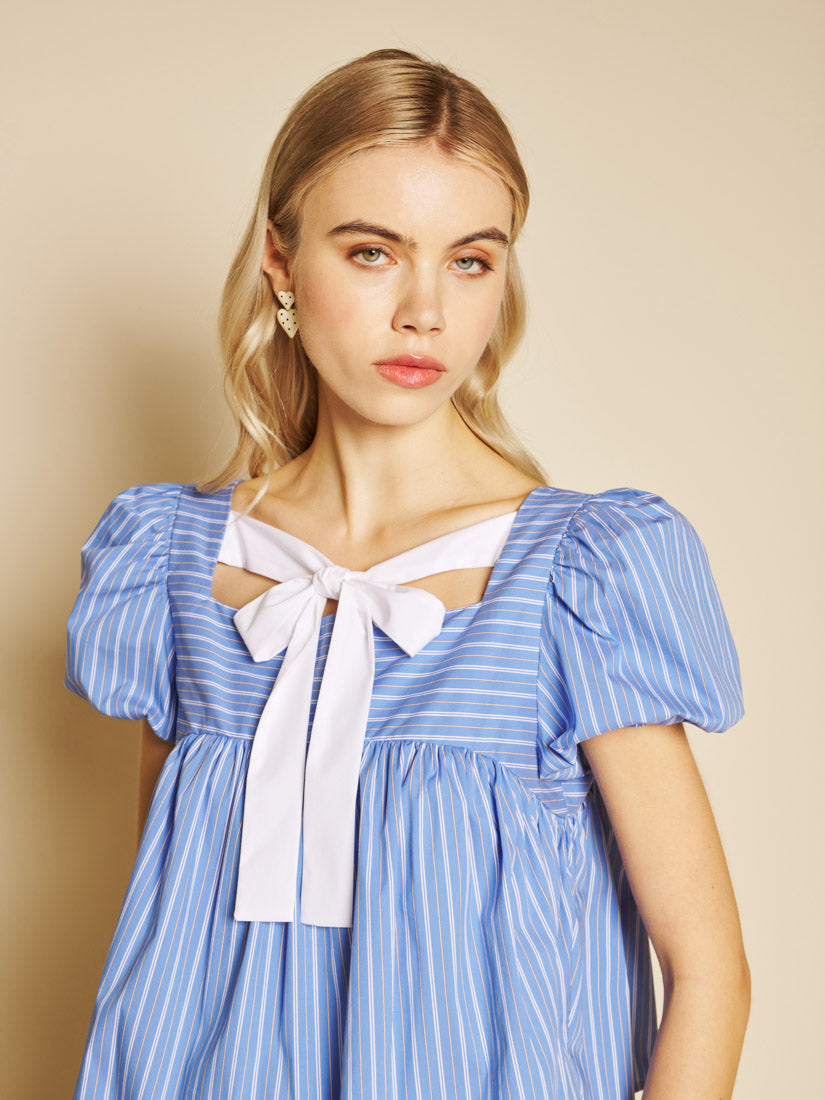 Washed Indigo Blue Tops