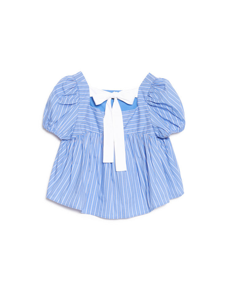 Washed Indigo Blue Tops