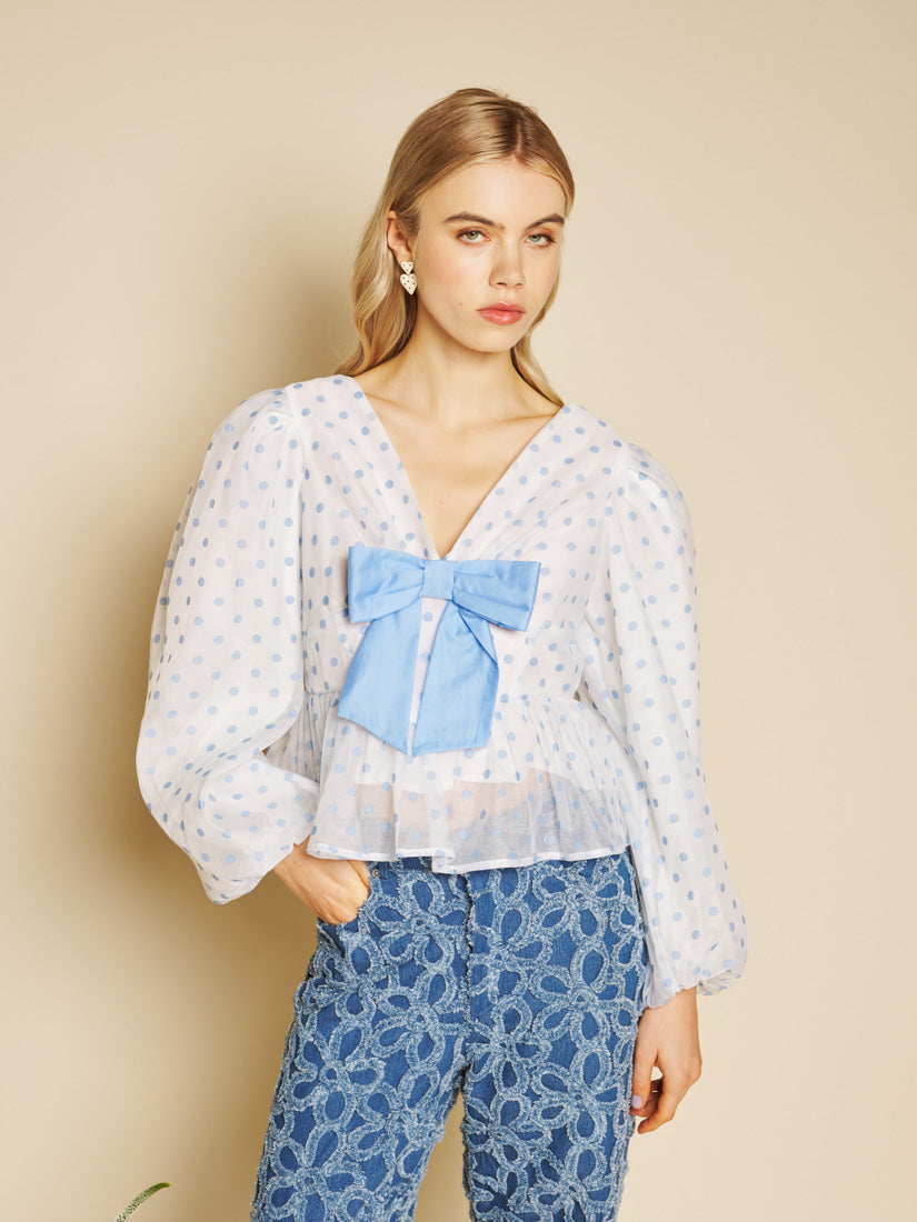 Blue Spot & White Tops