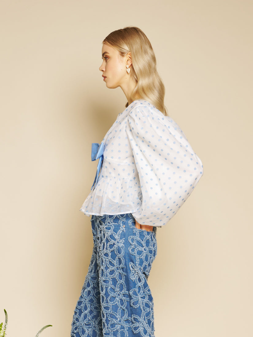 Blue Spot & White Tops
