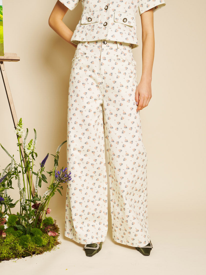Cream Ditsy Bottoms