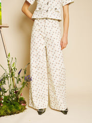 Cream Ditsy Bottoms