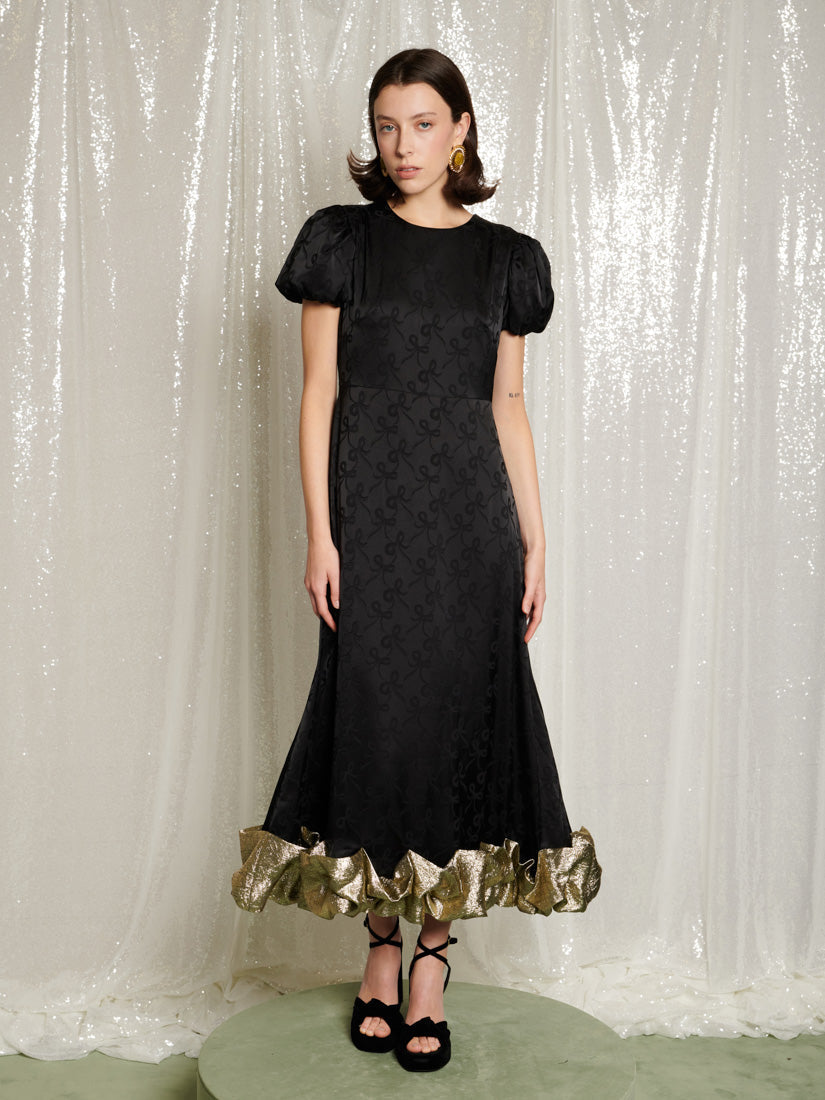 Coal Black & Gold Dresses