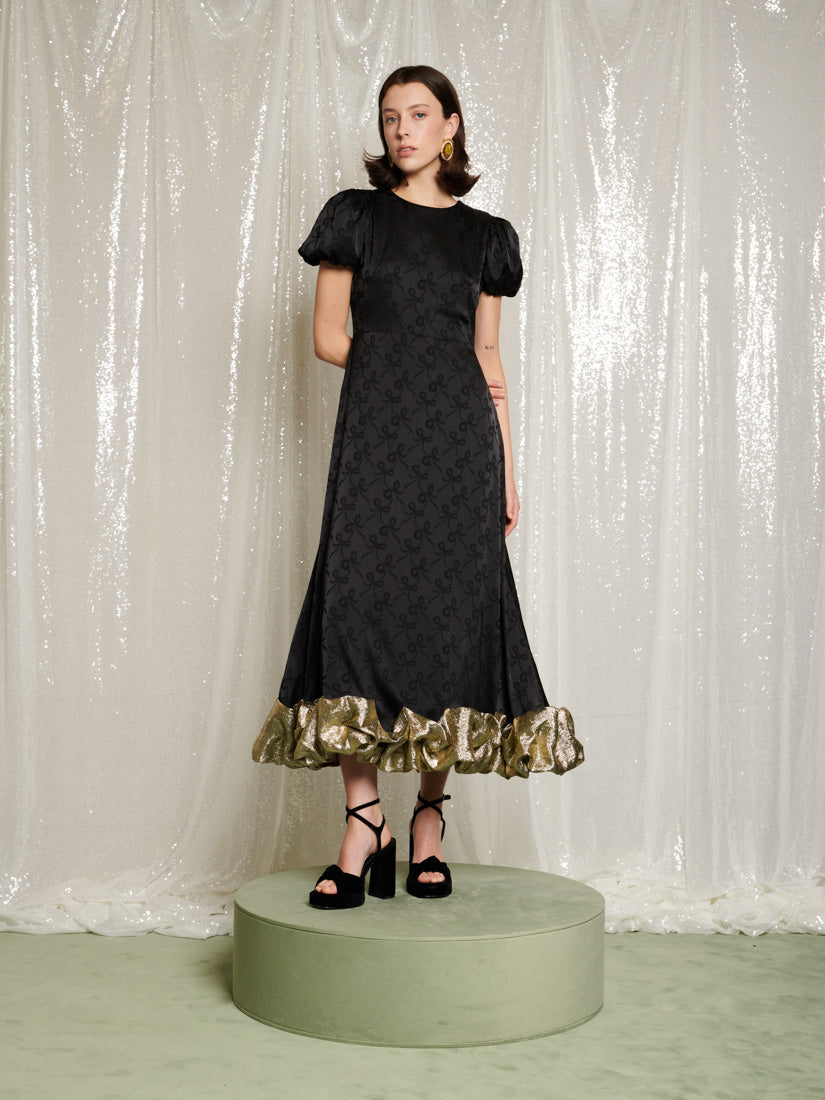 Coal Black & Gold Dresses