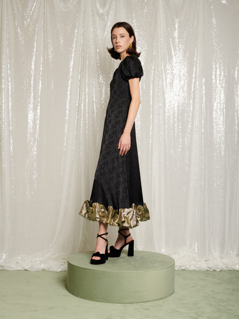 Coal Black & Gold Dresses