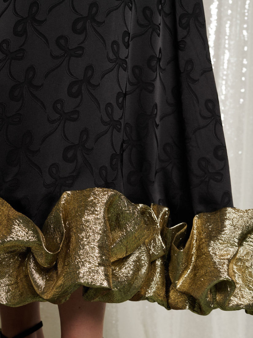 Coal Black & Gold Dresses