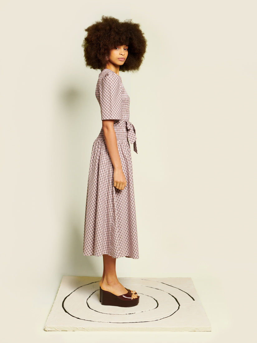 Pink & Brown Check Dresses