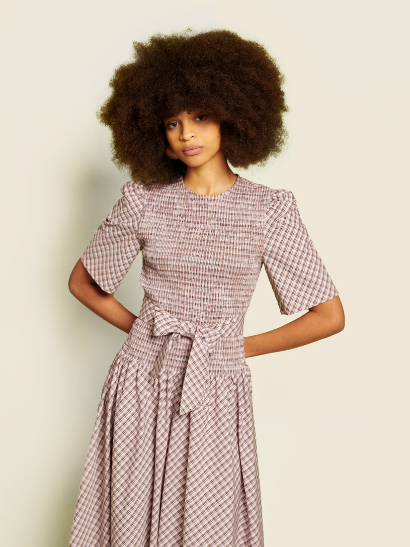 Pink & Brown Check Dresses