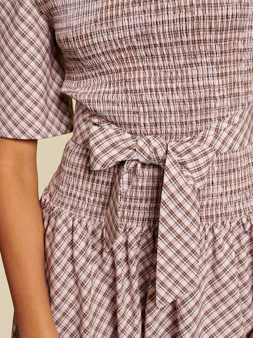 Pink & Brown Check Dresses