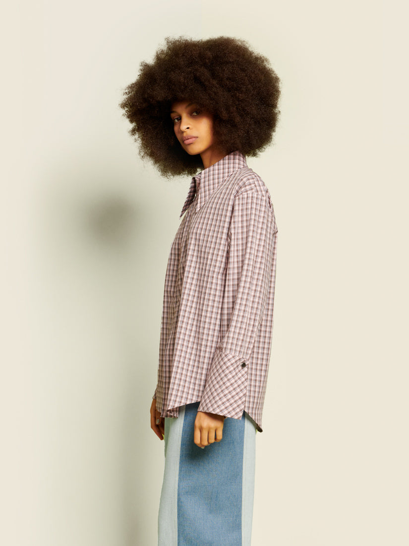 Pink & Brown Check Tops