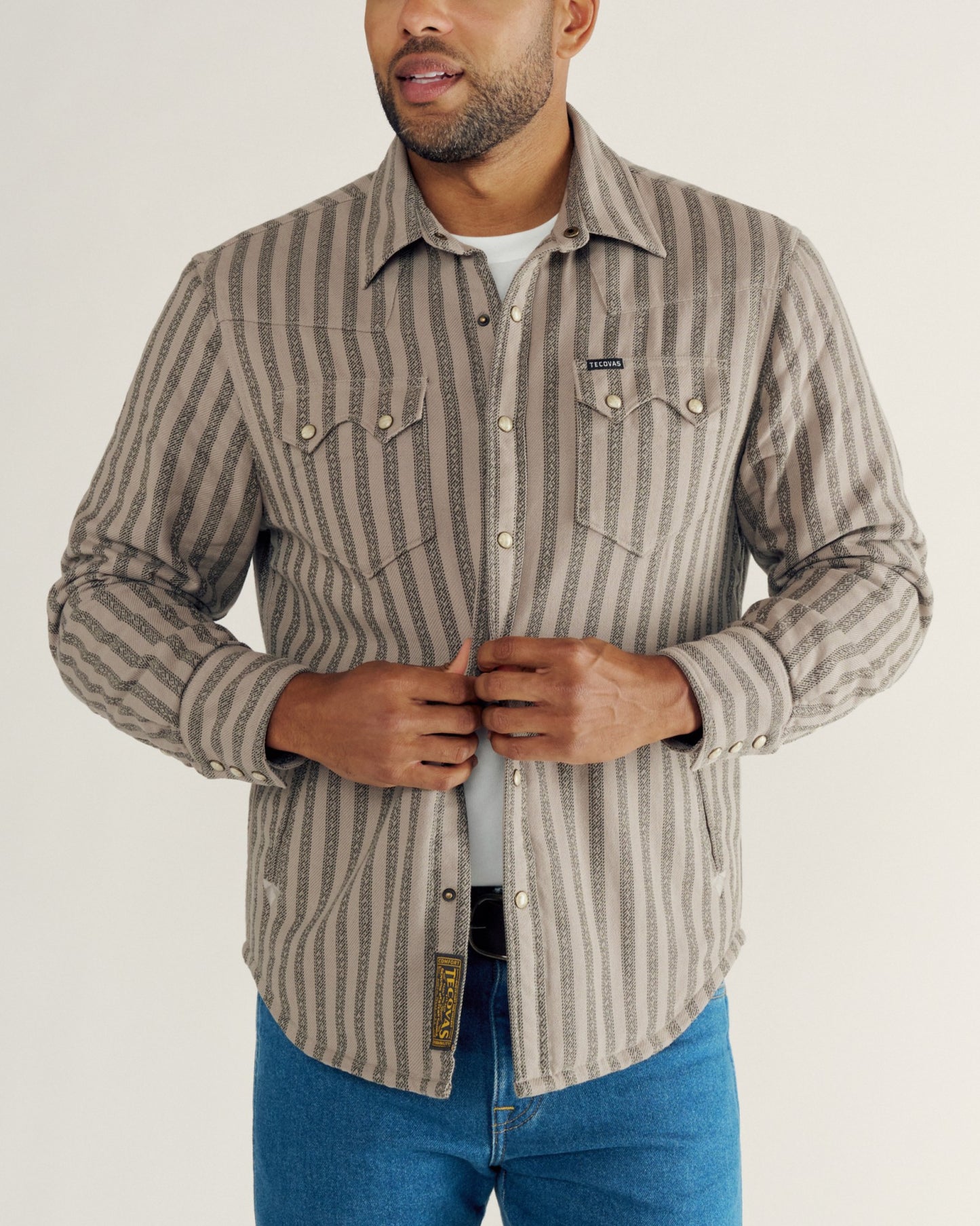 Men's Sawtooth Pearl Snap Shacket | Tecovas Men