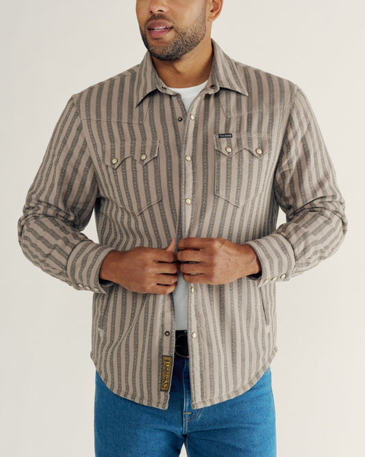 Men's Sawtooth Pearl Snap Shacket | Tecovas Men