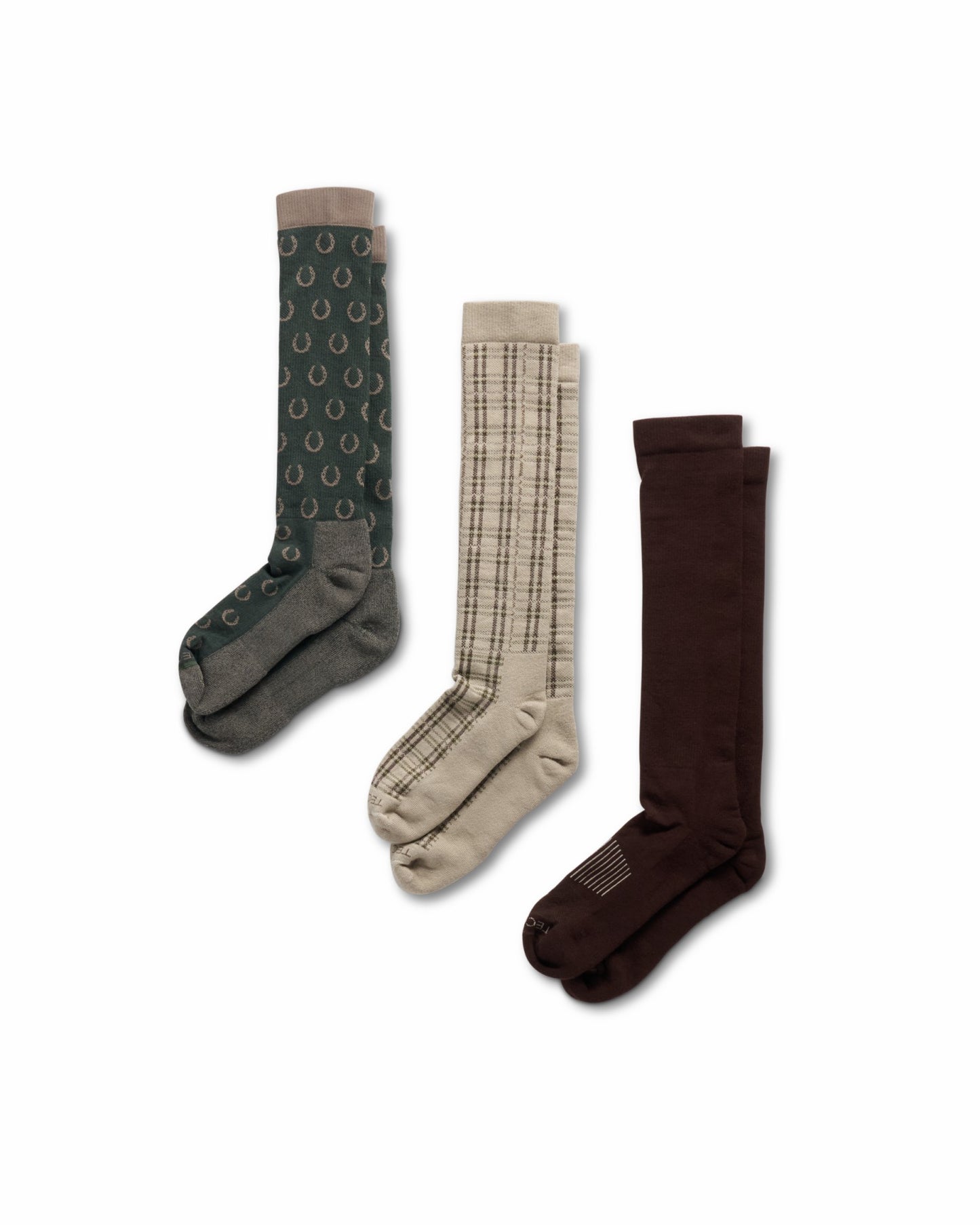 Over-the-Calf Plaid & Horseshoe Socks (3-Pack) | Tecovas Men
