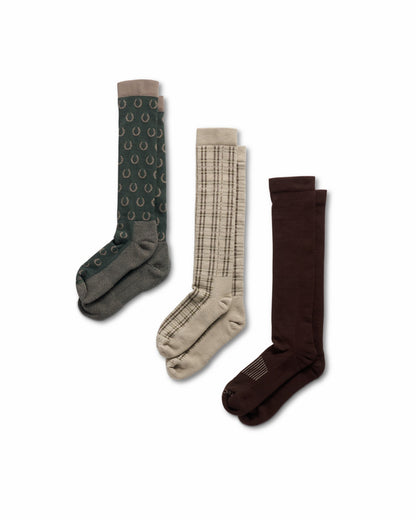Over-the-Calf Plaid & Horseshoe Socks (3-Pack) | Tecovas Men