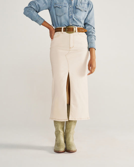 Women's Denim Midi Skirt | Tecovas Women
