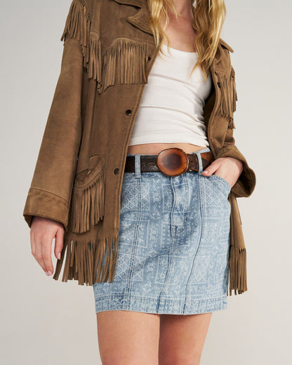 Women's High-Rise Denim Mini Skirt | Tecovas Women