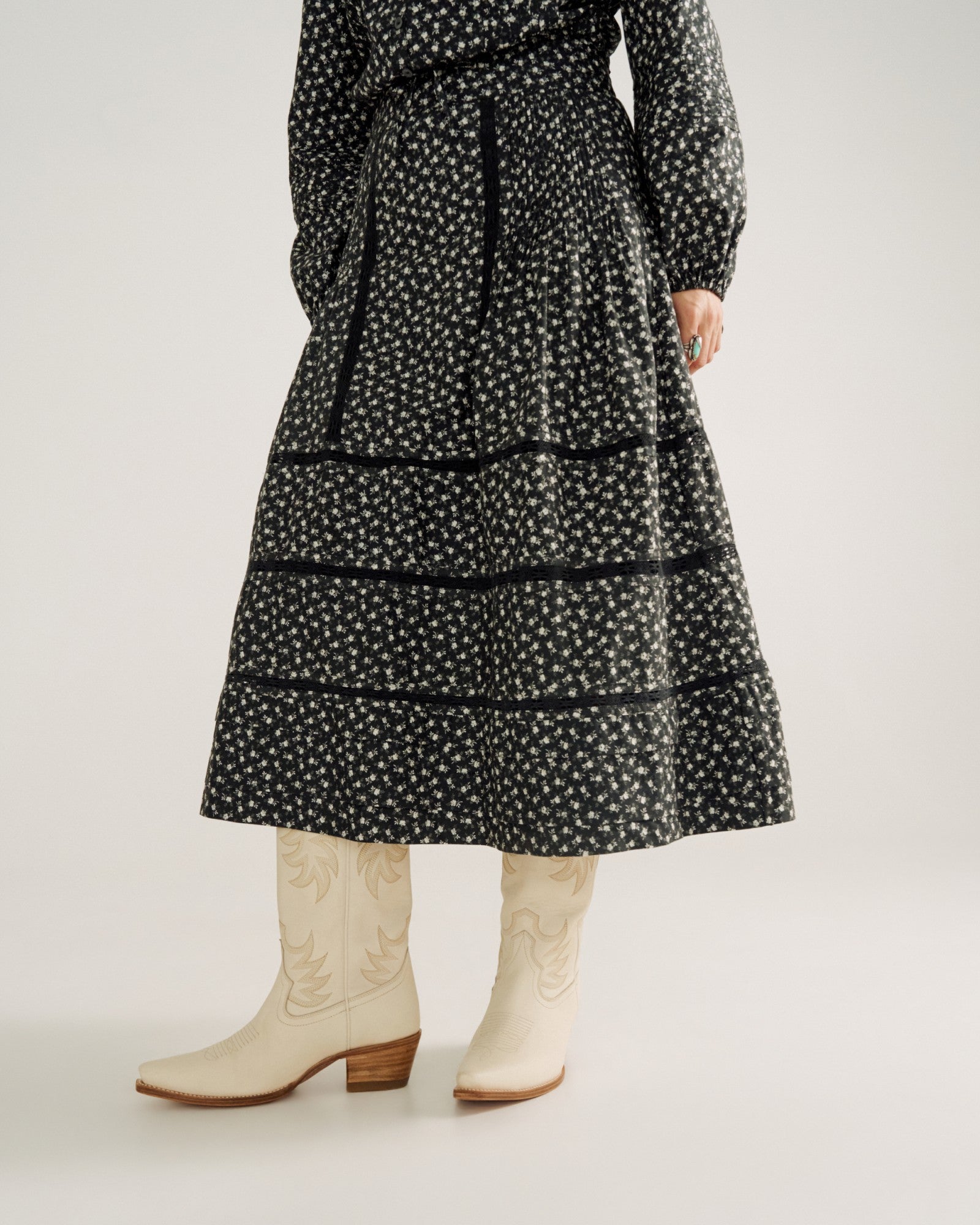 Women's Cotton Poplin Midi Skirt | Tecovas Women