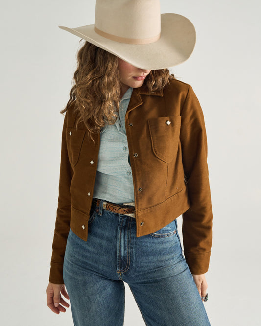 Women's Moleskin Pearl Snap Jacket | Tecovas Women